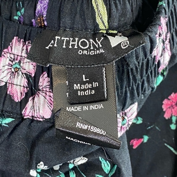 Antthony‎ HSN Black Floral Cottagecore 100% Cotton Tiered Skirt w/Pockets Sz L - Picture 5 of 14